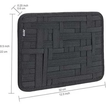 JOTO Electronics Organizer, Travel Gear Management Organize Case for Electronics Accessories Tools Hard Drive Memory Card Flash Drive Cables Charger Cosmetics Brush Personal Care Kit - Large (Black)