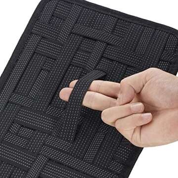 JOTO Electronics Organizer, Travel Gear Management Organize Case for Electronics Accessories Tools Hard Drive Memory Card Flash Drive Cables Charger Cosmetics Brush Personal Care Kit - Large (Black)