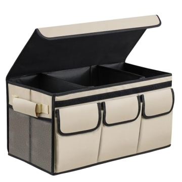 Car Trunk Organizer with Lid - Durable & Collapsible