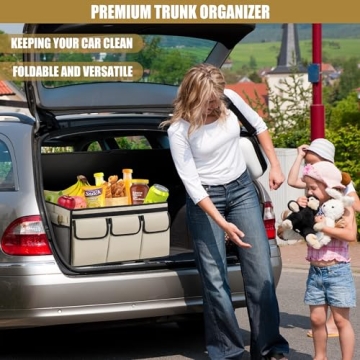 Car Trunk Organizer with Lid - Durable & Collapsible