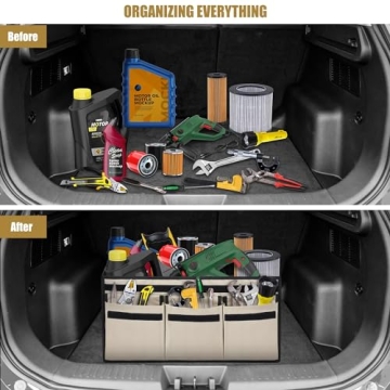 Car Trunk Organizer with Lid - Durable & Collapsible
