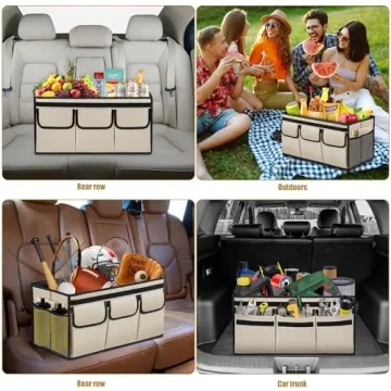 Car Trunk Organizer with Lid - Durable & Collapsible