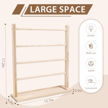 Wooden Claw Clip Organizer for Women and Girls - Stylish Storage