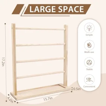 Wooden Claw Clip Organizer for Women and Girls - Stylish Storage