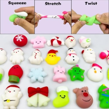 24 Pcs Christmas Mochi Squishy Toys for Kids Parties