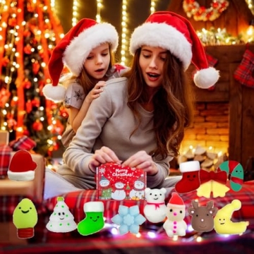 24 Pcs Christmas Mochi Squishy Toys for Kids Parties