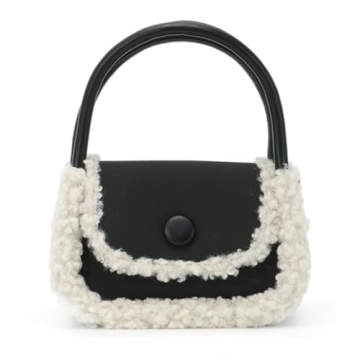 Lanpet Women Plush purse Soft Winter Fluffy Fuzzy Plush Top Handle Purse and Handbag With Long Shoul...