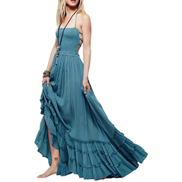 Stylish R.Vivimos Backless Maxi Dress for Summer