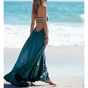 Stylish R.Vivimos Backless Maxi Dress for Summer