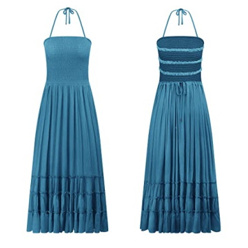 Stylish R.Vivimos Backless Maxi Dress for Summer