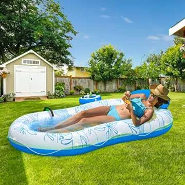 Bloranda Inflatable Tanning Pool Float with Drink Holder