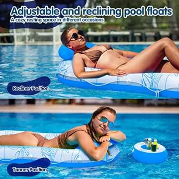 Bloranda Inflatable Tanning Pool Float with Drink Holder