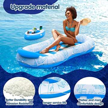 Bloranda Inflatable Tanning Pool Float with Drink Holder