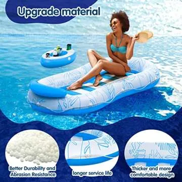 Bloranda Inflatable Tanning Pool Float with Drink Holder