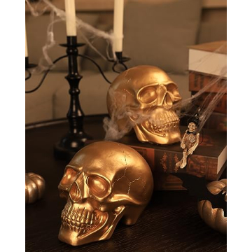 Gold Skull Decor for Halloween Luxury Home Accent