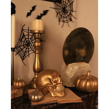 Gold Skull Decor for Halloween Luxury Home Accent