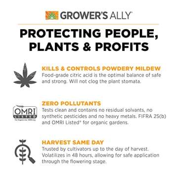 Grower's Ally Fungicide Spray for Plants Ready-to-Use 24 oz | Plant Fungicide Treatment Control for Powdery Mildew, Fungus and More - Trusted by Cultivators for Indoor & Outdoor Use, OMRI Listed