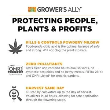 Grower's Ally Fungicide Spray for Plants Ready-to-Use 24 oz | Plant Fungicide Treatment Control for Powdery Mildew, Fungus and More - Trusted by Cultivators for Indoor & Outdoor Use, OMRI Listed