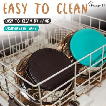 PEGGY11 Deep Stainless Steel Anti-Slip Dog Bowls, 2 Pack, 8 Cups