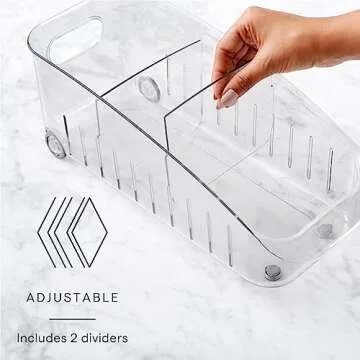 YouCopia RollOut Fridge Drawer 6", BPA-Free Clear Rolling Refrigerator Organizer Bin with Adjustable...