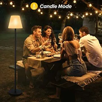 Gewiny Outdoor Floor Lamp Solar Powered Outdoor Lamps for Patio Waterproof,Rechargeable Indoor Cordless Floor Lamp with Light Sensor,Dimmable Warm White+RGB LED Outdoor Lamp for Lawn,Pool,Garden.