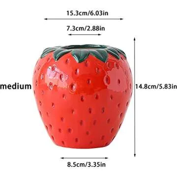 Unique Ceramic Strawberry Flower Vase for Home Decor