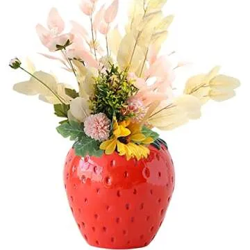 Unique Ceramic Strawberry Flower Vase for Home Decor