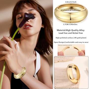 Trendy SONNYX Gold Cuff Bangle Bracelets for Women