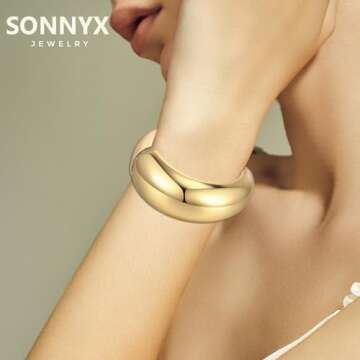 Trendy SONNYX Gold Cuff Bangle Bracelets for Women
