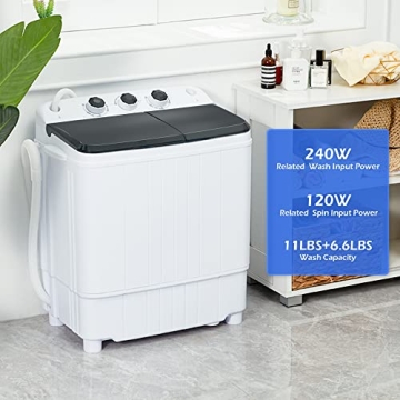 Homguava Portable Washer 17.6LBS Compact Washer and Dryer Combo