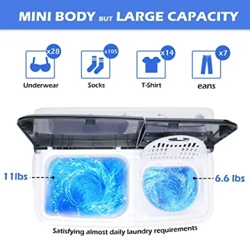 Homguava Portable Washer 17.6LBS Compact Washer and Dryer Combo