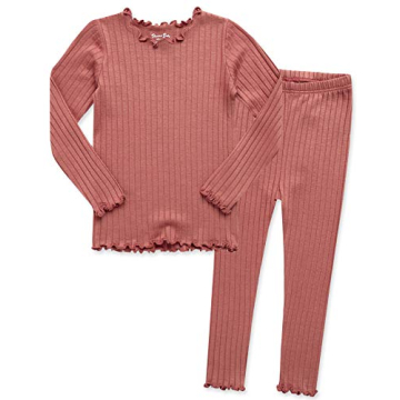 VAENAIT BABY Infant Toddler Kids Long Sleeve Modal Sleepwear Pajamas 2pcs Set Shirring Pink S