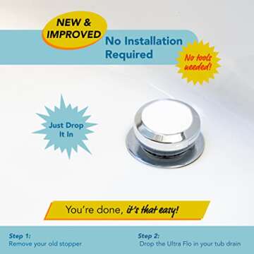 Drain Buddy Ultra Flo - 2 in 1 Sink Stopper & Hair Catcher