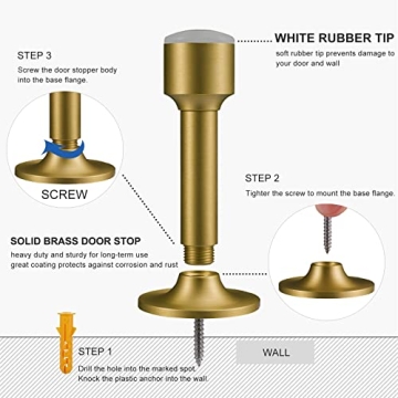 Elegant Solid Brass Door Stop Set for Home Protection