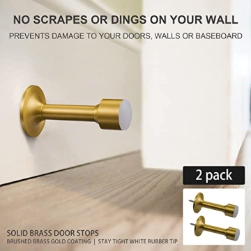 Elegant Solid Brass Door Stop Set for Home Protection
