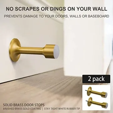 Elegant Solid Brass Door Stop Set for Home Protection