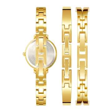 Anne Klein Women's Japanese Quartz Dress Watch with Metal Strap, Gold, 10 (Model: AK/2244LVST)