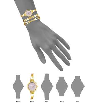 Anne Klein Women's Japanese Quartz Dress Watch with Metal Strap, Gold, 10 (Model: AK/2244LVST)