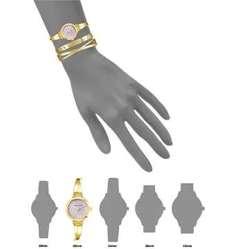 Anne Klein Women's Japanese Quartz Dress Watch with Metal Strap, Gold, 10 (Model: AK/2244LVST)