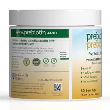 Prebiotin Prebiotic Fiber Supplement Powder – 8.68 oz – Supports Digestive Health & Weight Management – High Fiber, Boosts Probiotics, Reduces Hunger – All-Natural, Gluten-Free