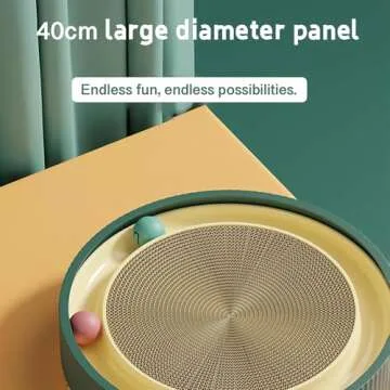 Cat Turbo Scratcher with Cat Toy Ball Track and Catnip, Round Cat Scratcher Interactive Round Scratch Pad for Cats, Promotes Play & Scratching (Green)