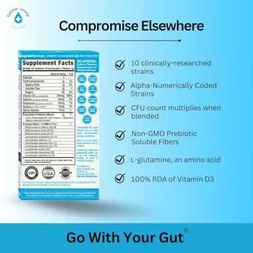 GoLive Prebiotic & Probiotic for Women, Men, Kids. Flavor-Free, Sugar-Free, Synbiotic Powder w/ GOS, L-Glutamine, Vitamin D3, Electrolytes. For Gut Health, Digestion, Metabolism, Immunity 15-50B CFUs.