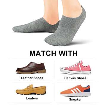 wernies Low / No Show / Short Socks Women Thin Non Slip Invisible Loafer Ankle Low Cut Socks 8 pairs mix of color