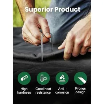 GROWNEER 6-Inch Heavy Duty Landscape Staples Pack of 100