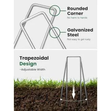 GROWNEER 6-Inch Heavy Duty Landscape Staples Pack of 100