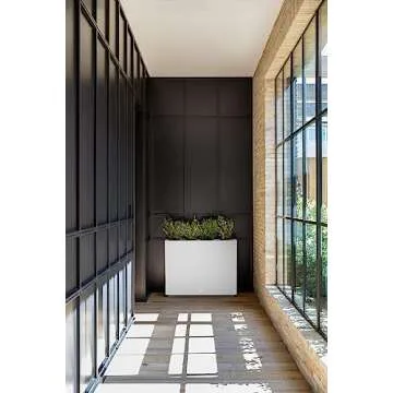 Veradek Span Plastic Box Series Planter - Tall Rectangular, White, All-Weather Resistant, Removable Insert Bucket, Modern Design, Indoor/Outdoor Use