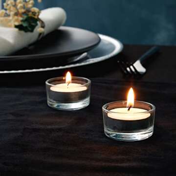 Juvale 24 Pack Glass Tealight Candle Holders 1x2, for Weddings, Table Centerpieces, Parties, Home De...
