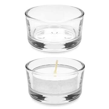 Juvale 24 Pack Glass Tealight Candle Holders 1x2, for Weddings, Table Centerpieces, Parties, Home Decor