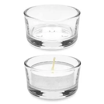 Juvale 24 Pack Glass Tealight Candle Holders 1x2, for Weddings, Table Centerpieces, Parties, Home Decor