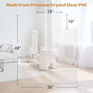 KMAT Office Chair Mat,Easy Glide Hard Wood Tile Floor Mats,Chair Mat for Hardwood Floor,Clear Desk C...